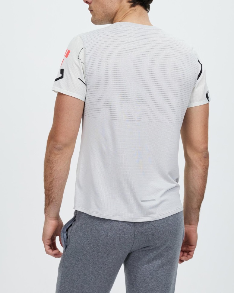 قميص Sunriser Ss الوجه الشمالي أبيض مطبوع