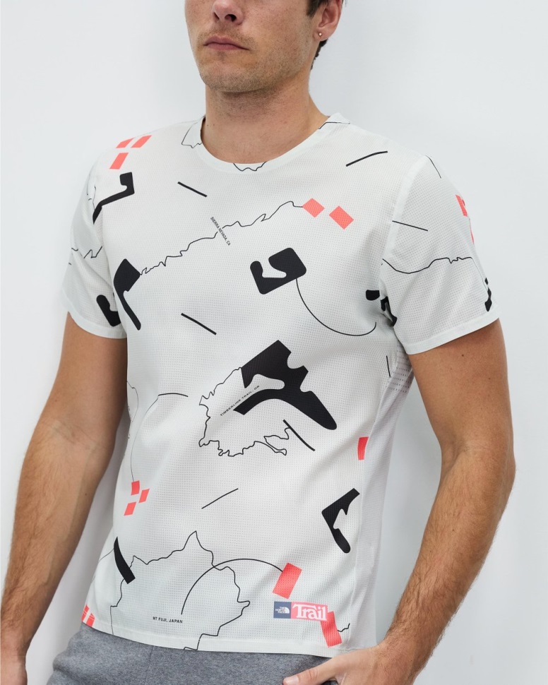 قميص Sunriser Ss الوجه الشمالي أبيض مطبوع