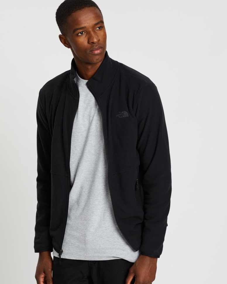 جاكيت Tka الجليدي بسحاب كامل الوجه الشمالي أسود وأسود