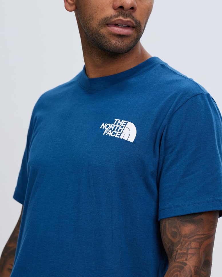 الأزرق وجه الشمال قصيرة الأكمام مربع Nse المحملة