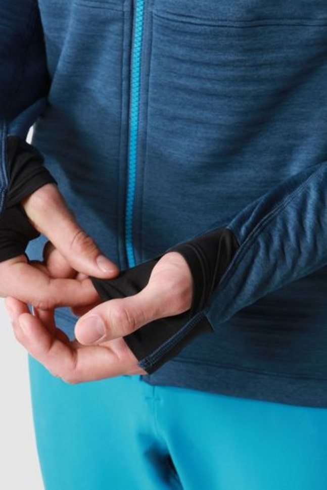 سترة بسحاب كامل باللون الأزرق للوجه الشمالي