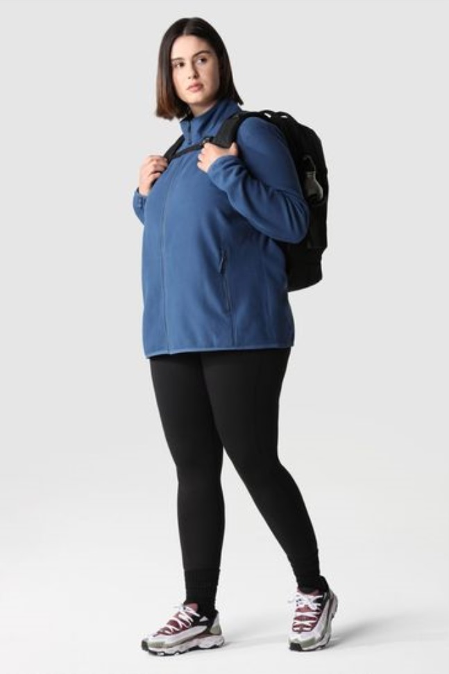 زائد الحجم الأزرق الجليدي كامل البريدي الصوف الوجه الشمالي