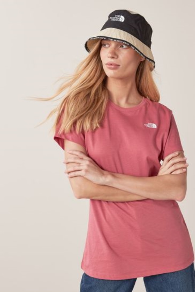 تي شيرت مبسط الوجه الشمالي وردي