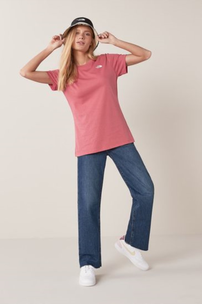 تي شيرت مبسط الوجه الشمالي وردي