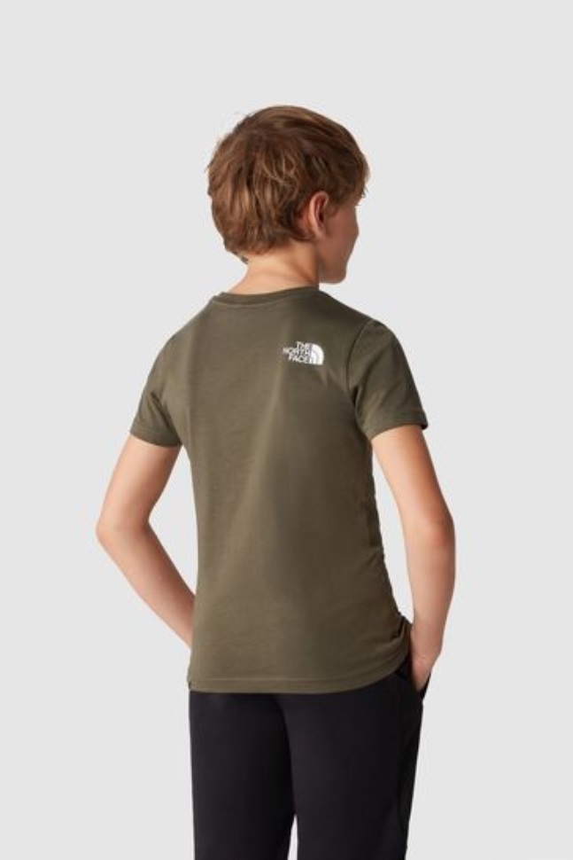 المراهقين مربع أخضر قصير الأكمام تي شيرت الوجه الشمالي