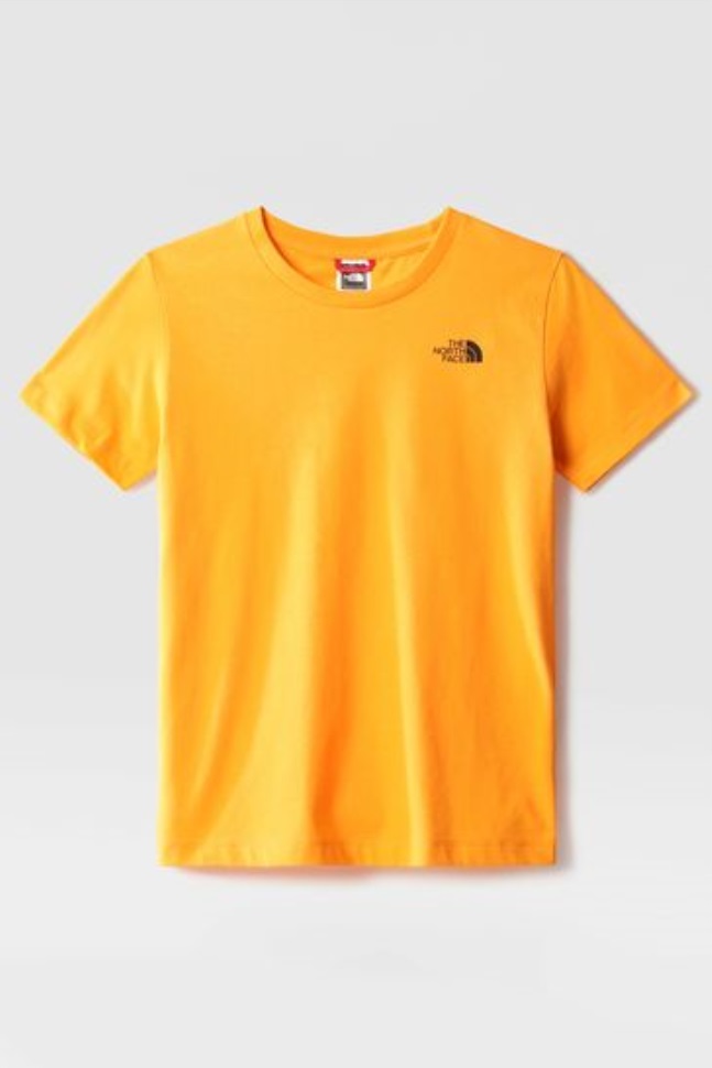 المراهقين البرتقالي قبة بسيطة تي شيرت الوجه الشمالي