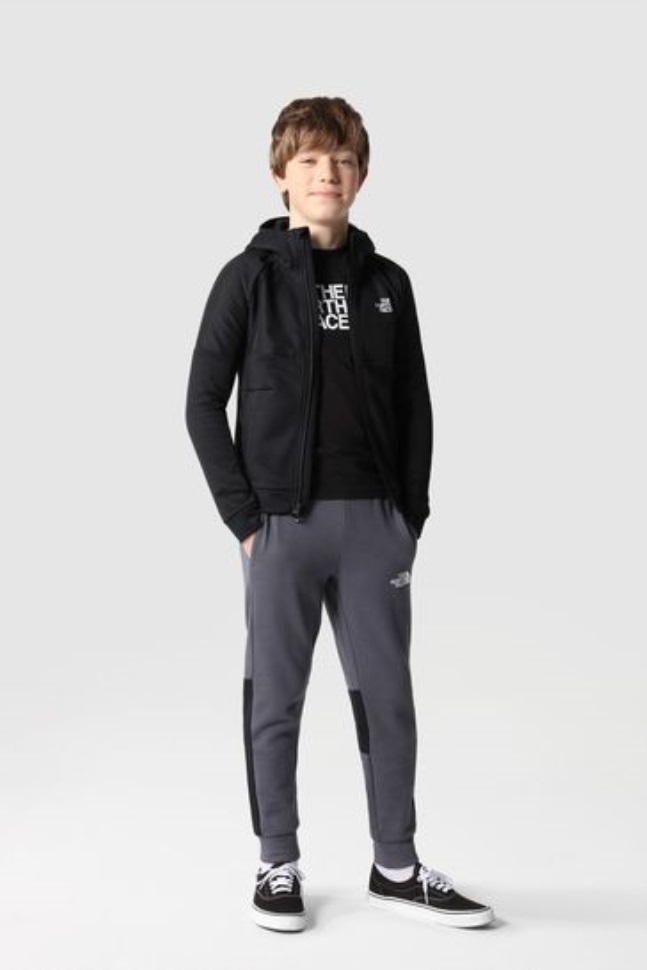 الشمال الوجه المراهقين أسود طويل الأكمام تي شيرت سهل