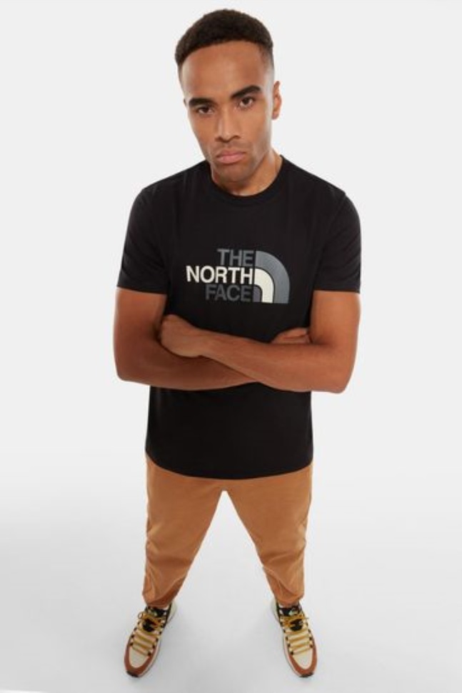 الشمال وجه سهل تي شيرت أسود