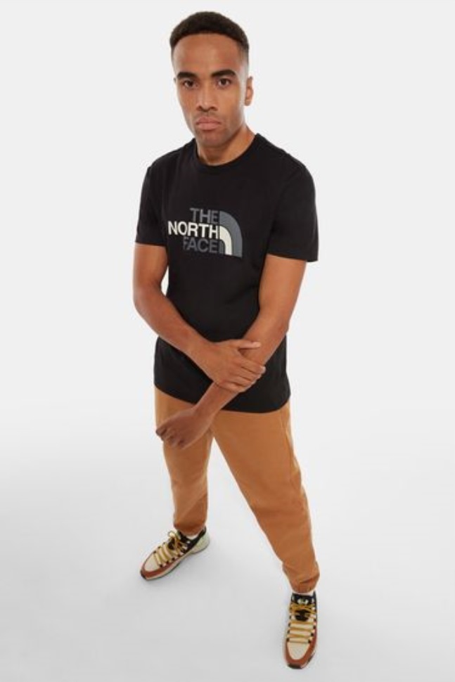 الشمال وجه سهل تي شيرت أسود