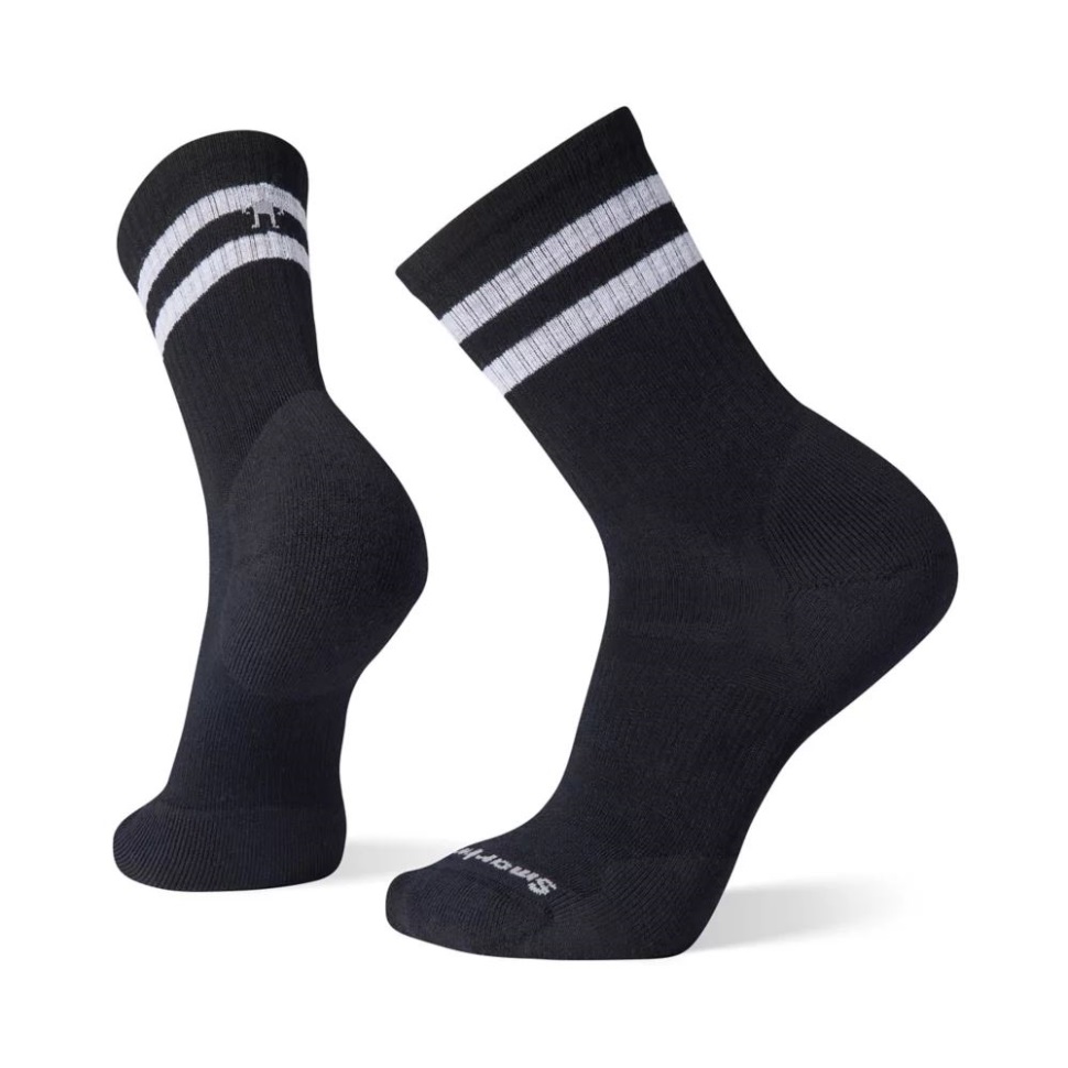 جوارب رياضية مخططة بوسادة مستهدفة للوجه الشمالي باللون الأسود