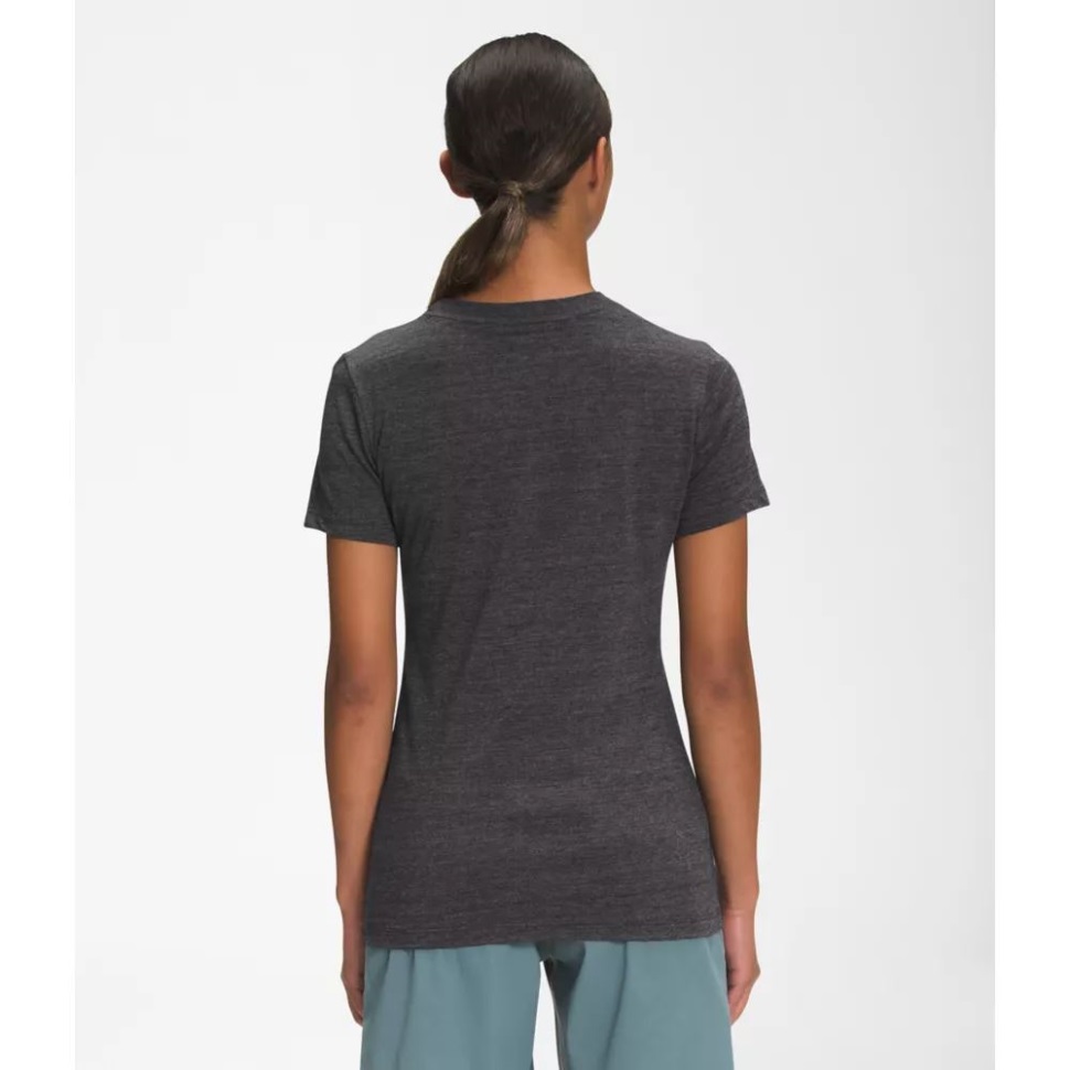 أسود هيذر الوجه الشمالي المرأة قصيرة الأكمام نصف قبة ثلاثية مزيج المحملة