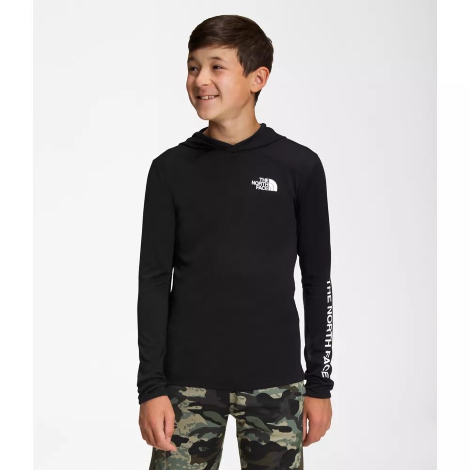 جاكيت بقبعة للأولاد بأكمام طويلة من بلاك ذا نورث فيس لا تتوقف أبدًا