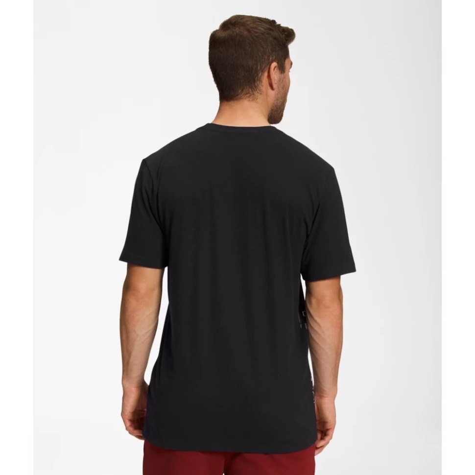 أسود الرجال الوجه الشمالي قصيرة الأكمام حقن الرسم المحملة