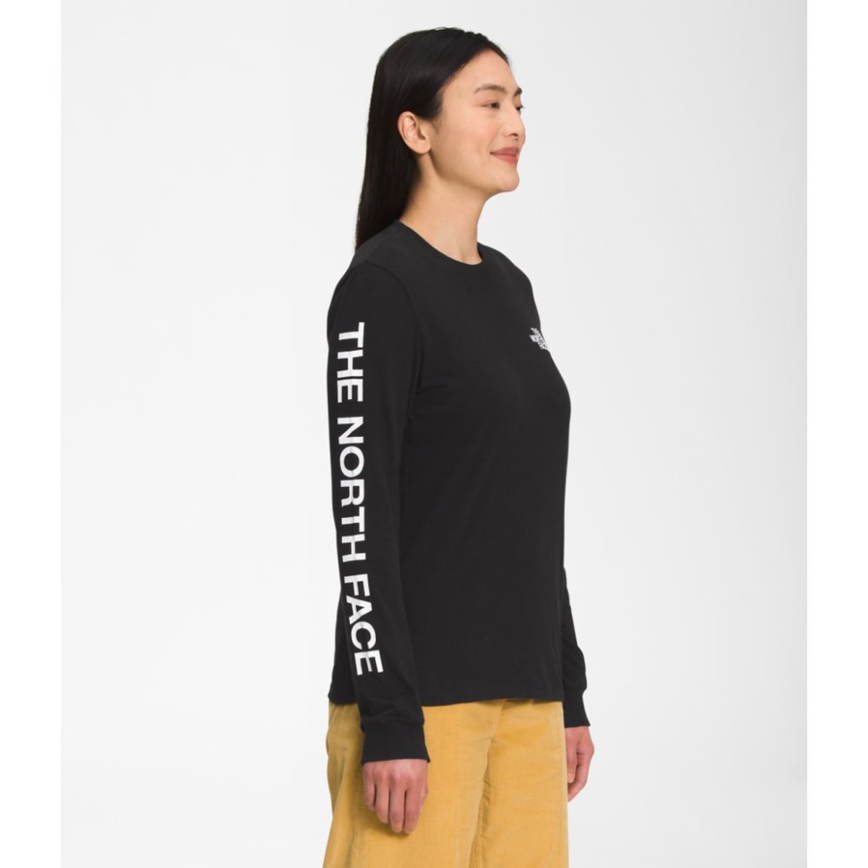 أسود الوجه الشمالي المرأة كم طويل ماركة فخور تي شيرت