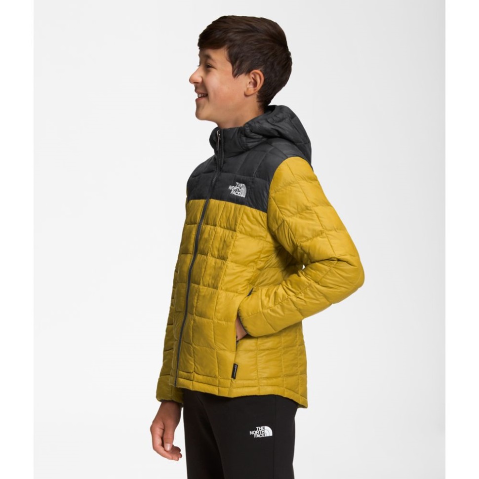 جاكيت للأولاد بغطاء للرأس معدني ذهبي الوجه الشمالي