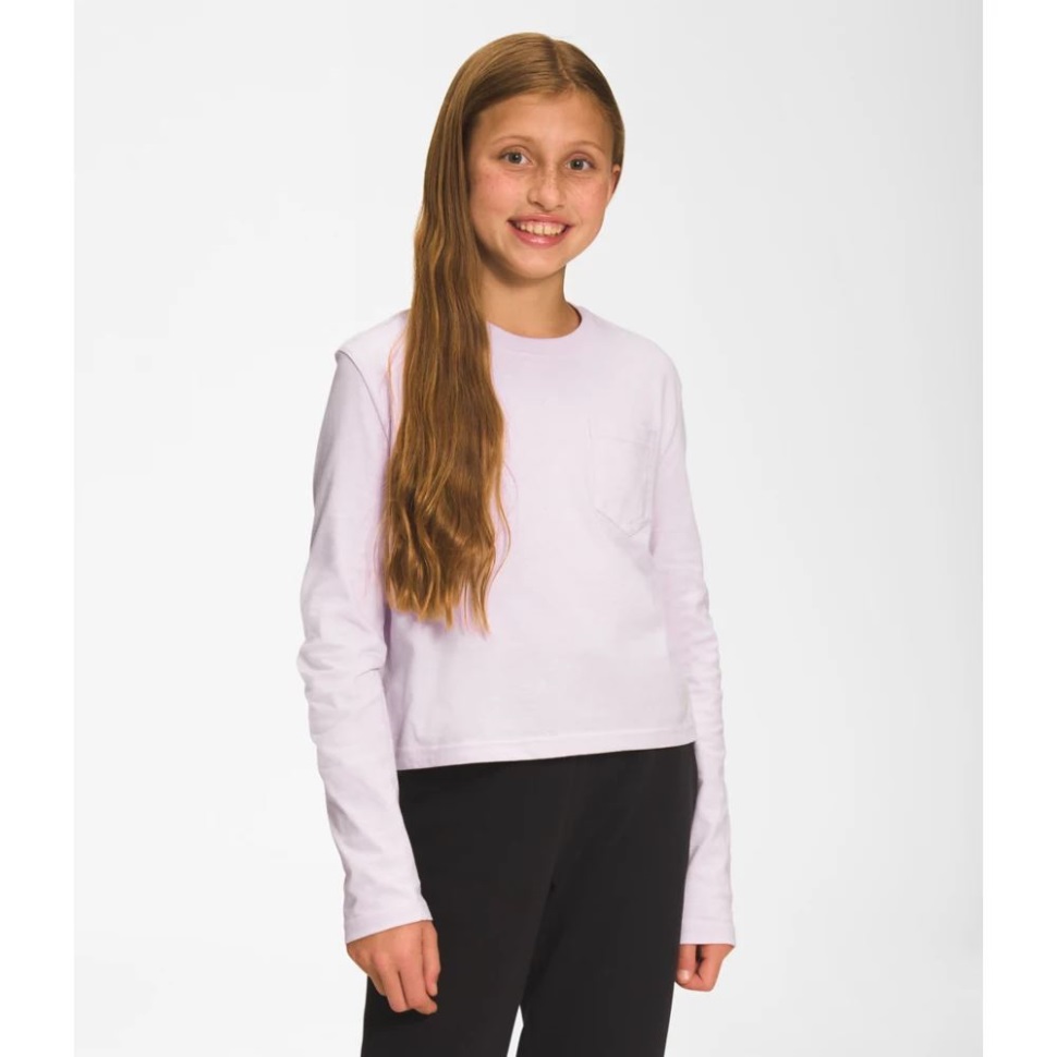 بنات كم طويل بوكسي تي شيرت لافندر ضباب الوجه الشمالي