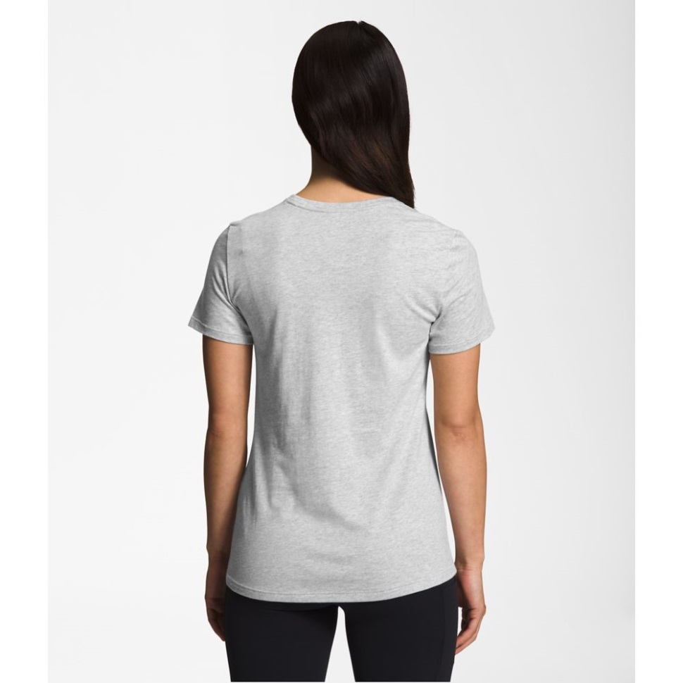 المرأة الرمادية التضاريس قصيرة الأكمام المحملة الوجه الشمالي