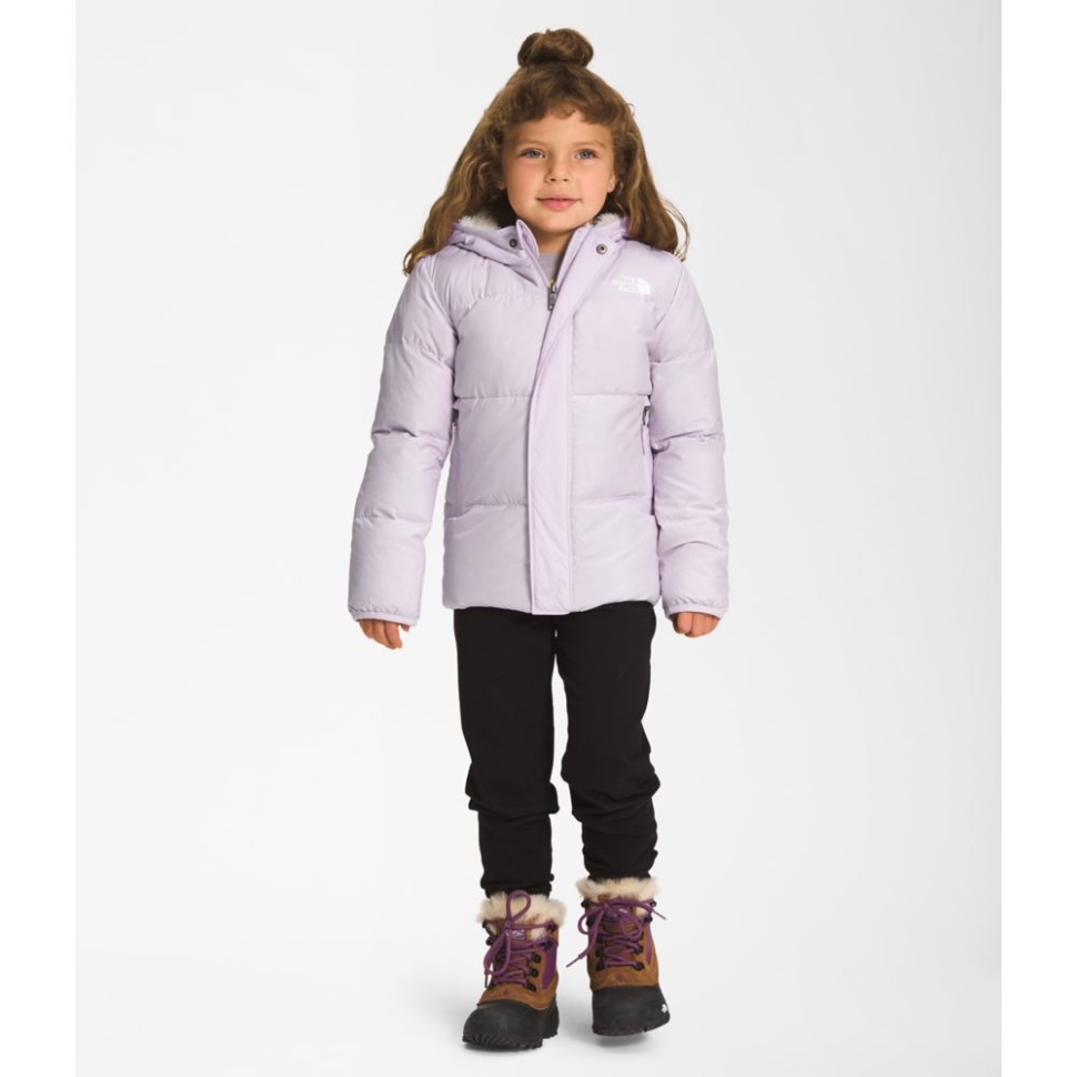 جاكيت أطفال بغطاء رأس من الخزامى للوجه الشمالي