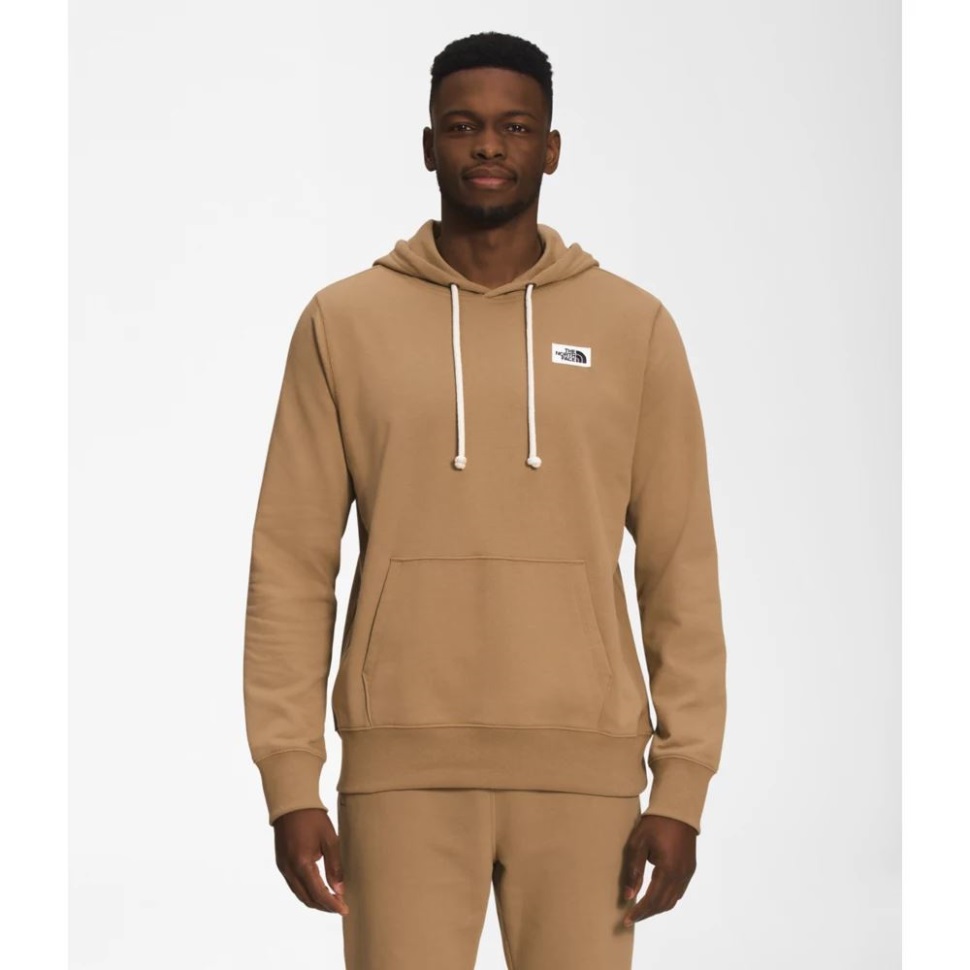 كنزة بغطاء للرأس برقعة من Men Heritage بني وجه الشمال