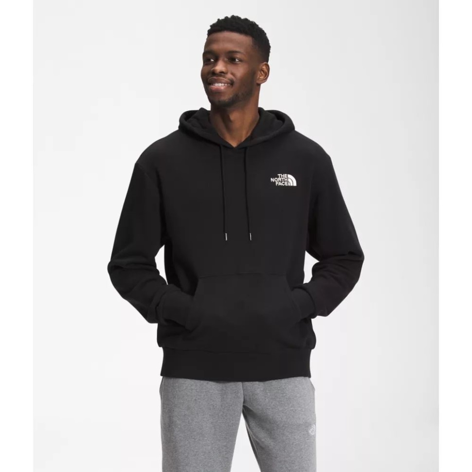 هودي رجالي بسيط بشعار أسود الوجه الشمالي