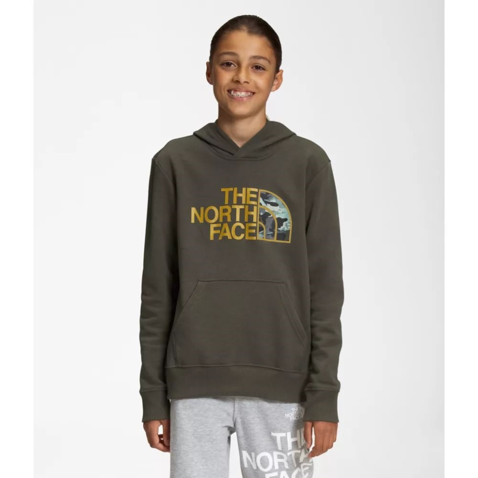 كنزة بغطاء للرأس من الصوف باللون الأخضر الداكن للأولاد من مخيم الوجه الشمالي