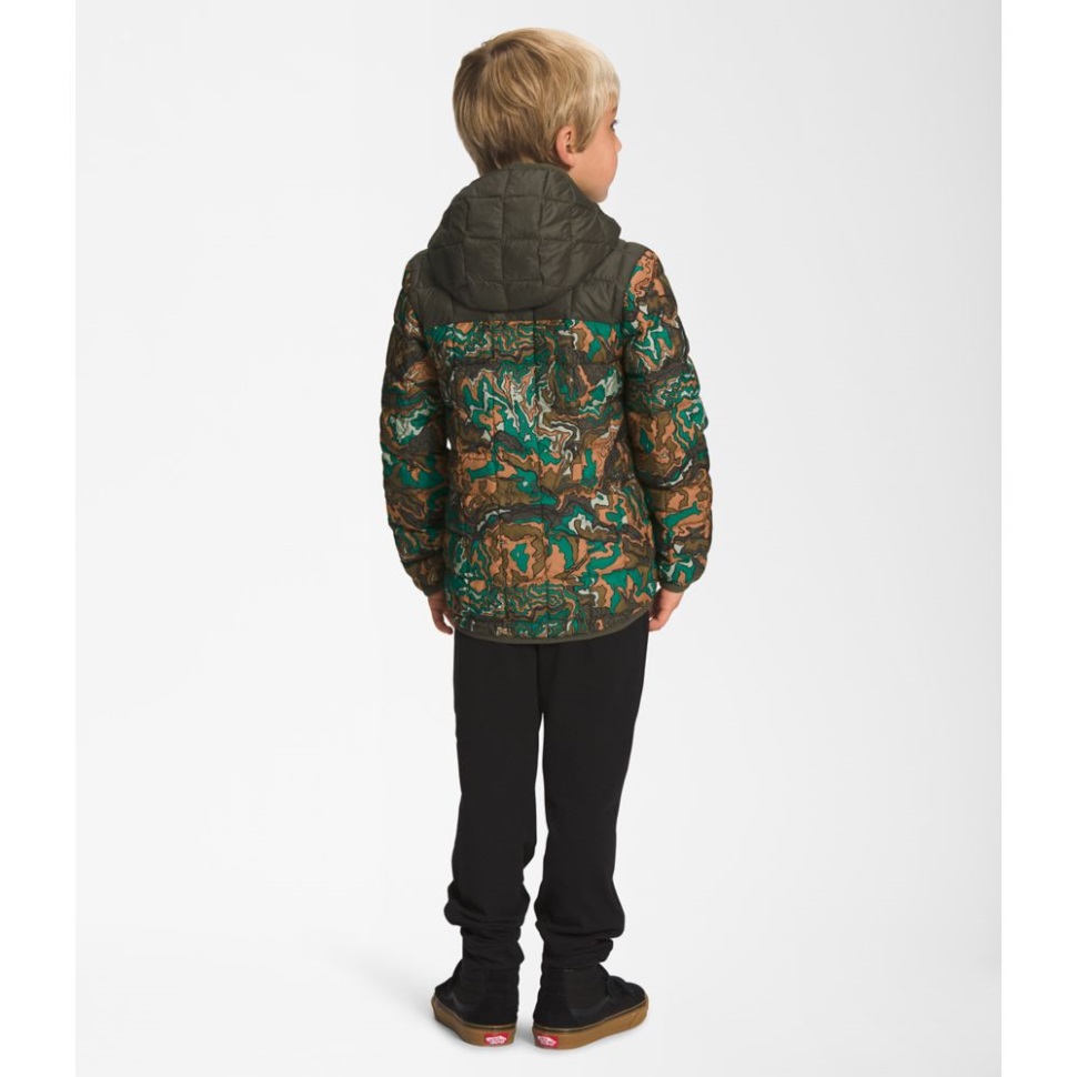 جاكيت أطفال بغطاء رأس حراري جديد باللون الأخضر الداكن