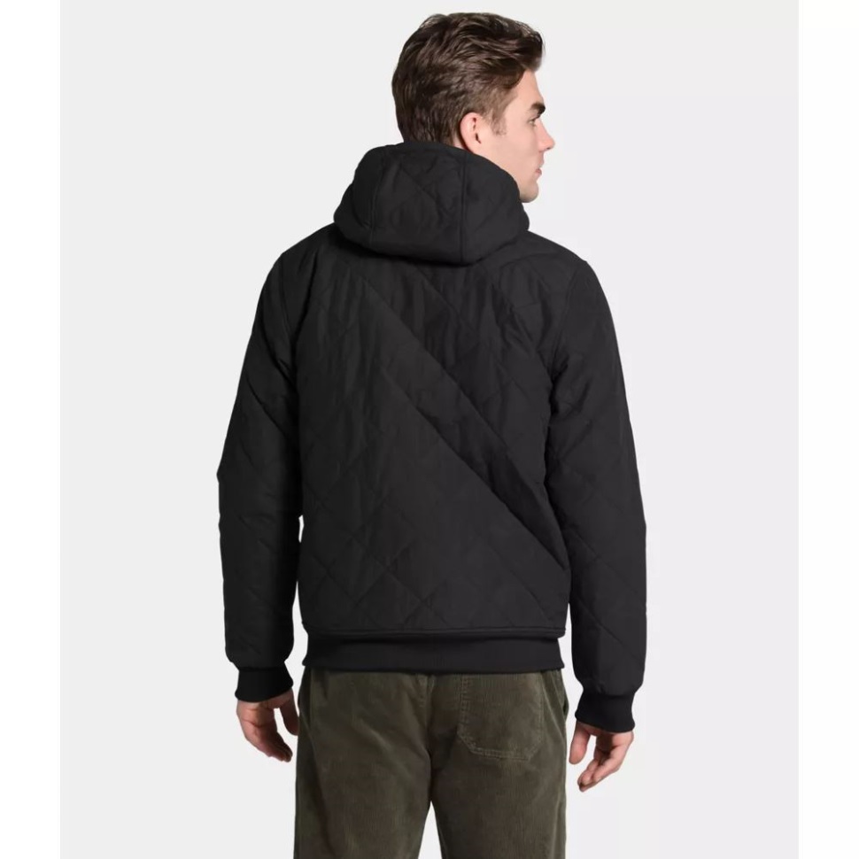 جاكيت بغطاء للرأس أسود للرجال من ذا نورث فيس معزول بسحّاب كامل