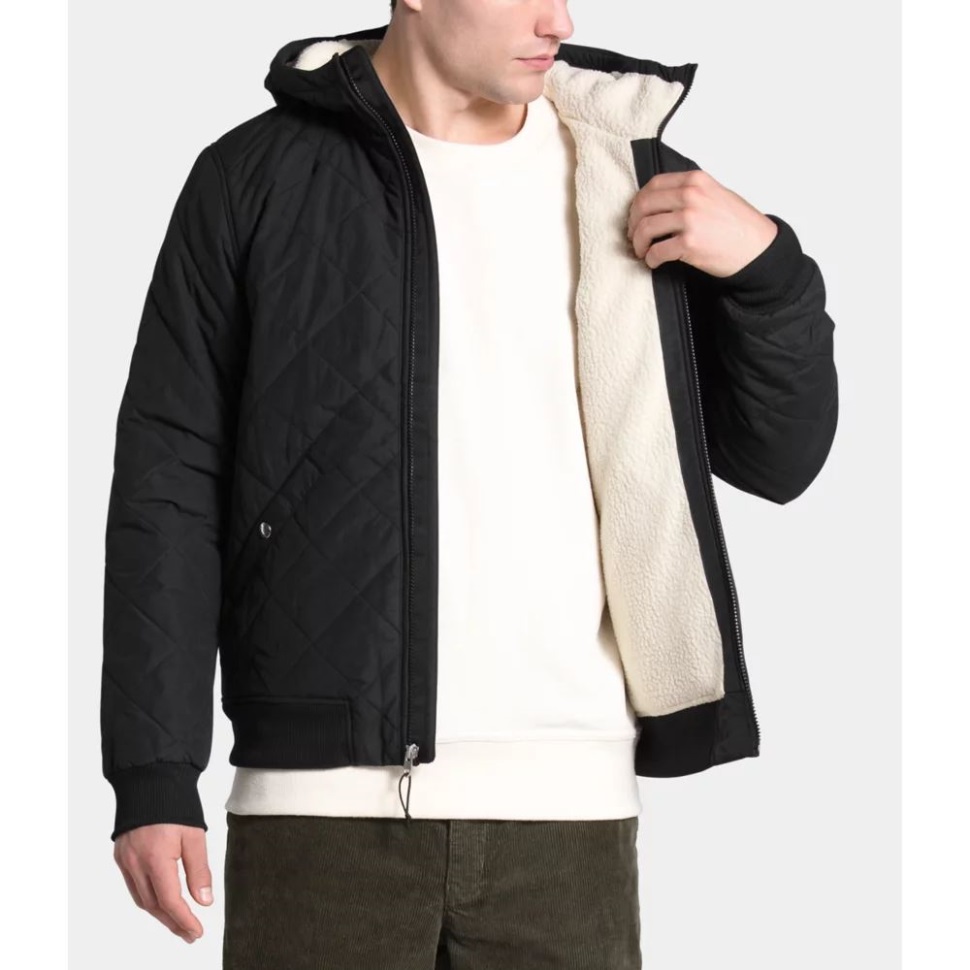 جاكيت بغطاء للرأس أسود للرجال من ذا نورث فيس معزول بسحّاب كامل