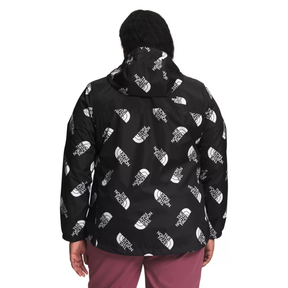 المرأة السوداء مع طباعة الوجه الشمالي بالإضافة إلى سترة أنتورا