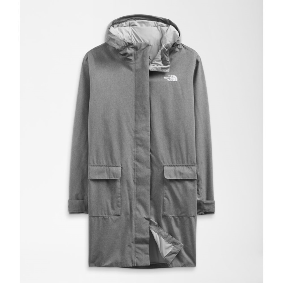 المرأة الرمادية في مواجهة الشمال بالإضافة إلى سترة المطر نسيم المدينة الثاني