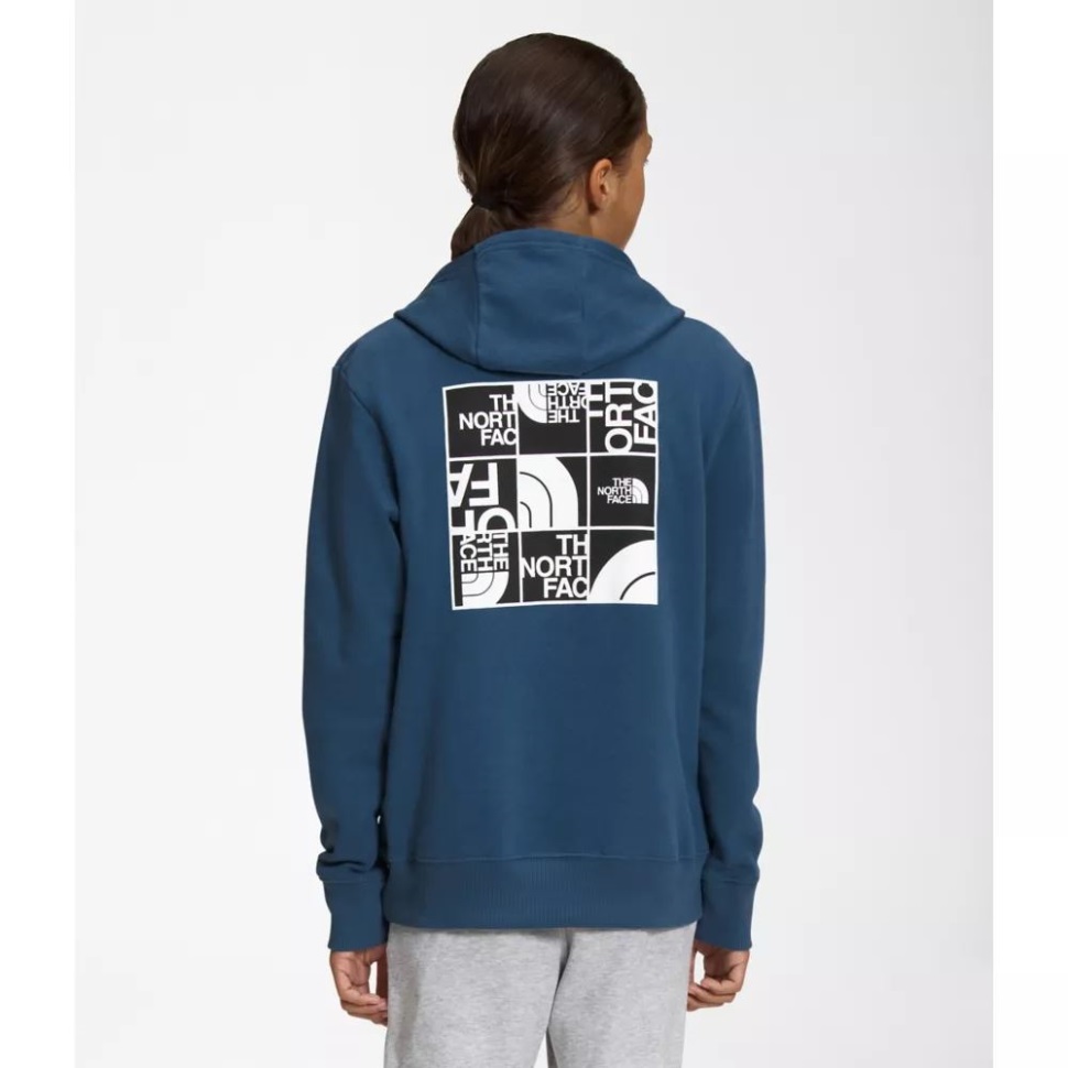 كنزة بغطاء للرأس من الصوف باللون الأزرق المخيم للأولاد من ذا نورث فيس