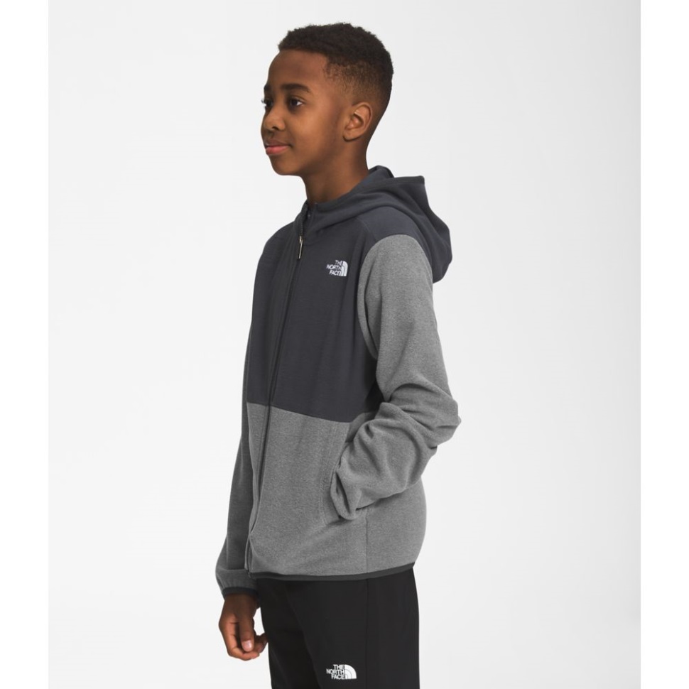 سترة بغطاء للرأس بسحاب كامل من ذا نورث فيس باللون الرمادي