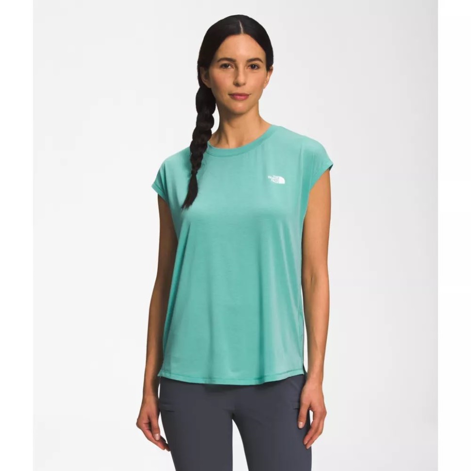 الوجه الشمالي المرأة تتجول Slitback قصيرة الأكمام الوسابي