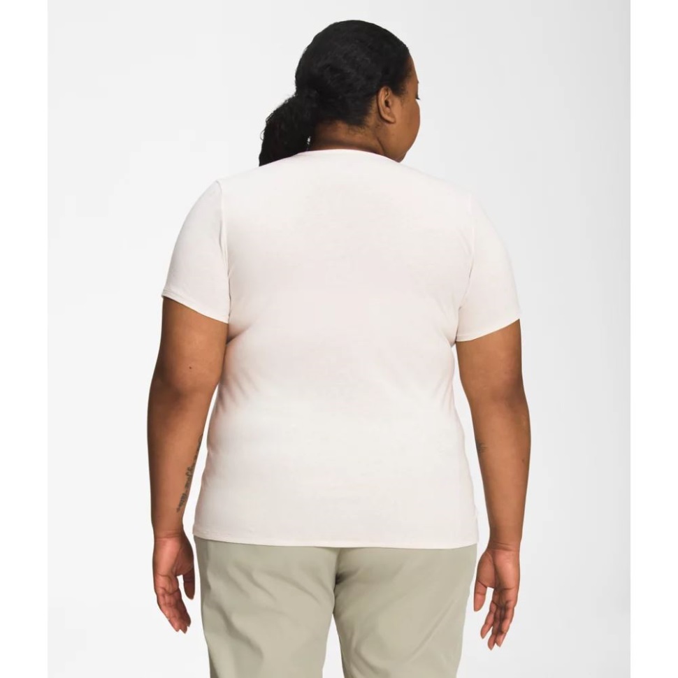 المرأة البيضاء بالإضافة إلى التضاريس قصيرة الأكمام Scoopneck المحملة الوجه الشمالي