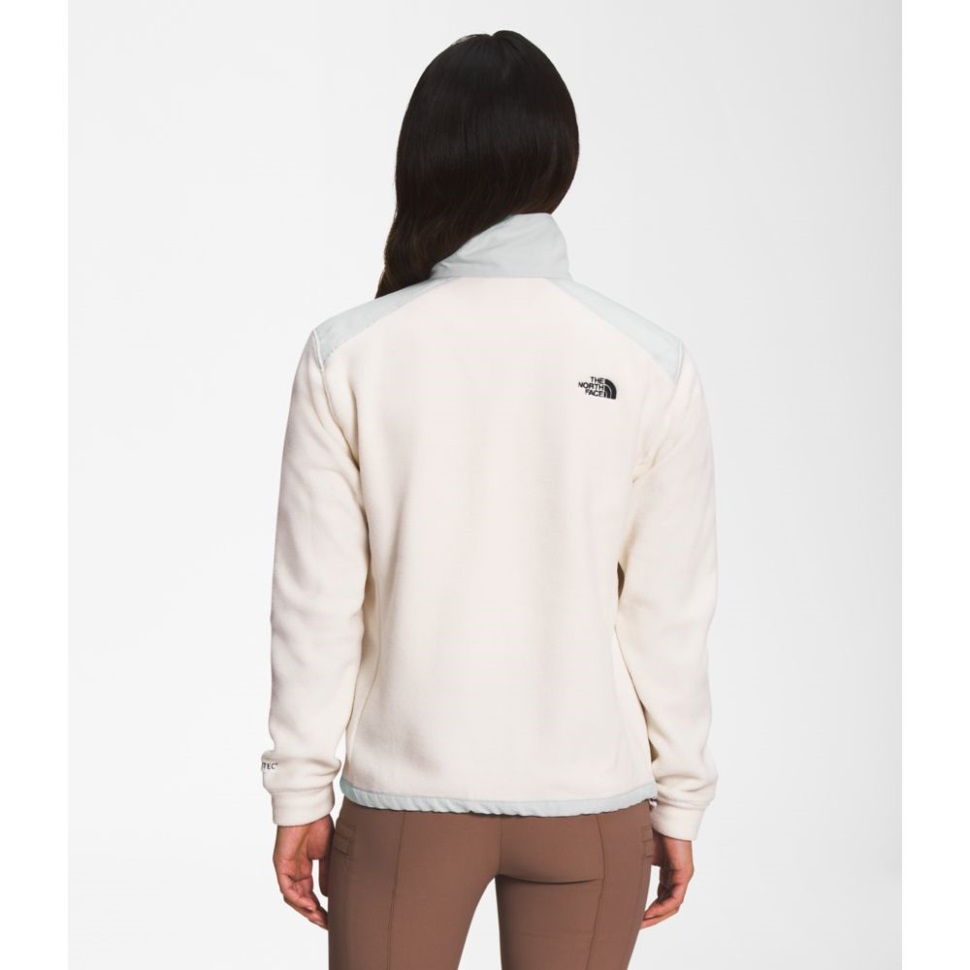 جاكيت نسائي من Alpine Polartec 200 بسحاب كامل أبيض الوجه الشمالي