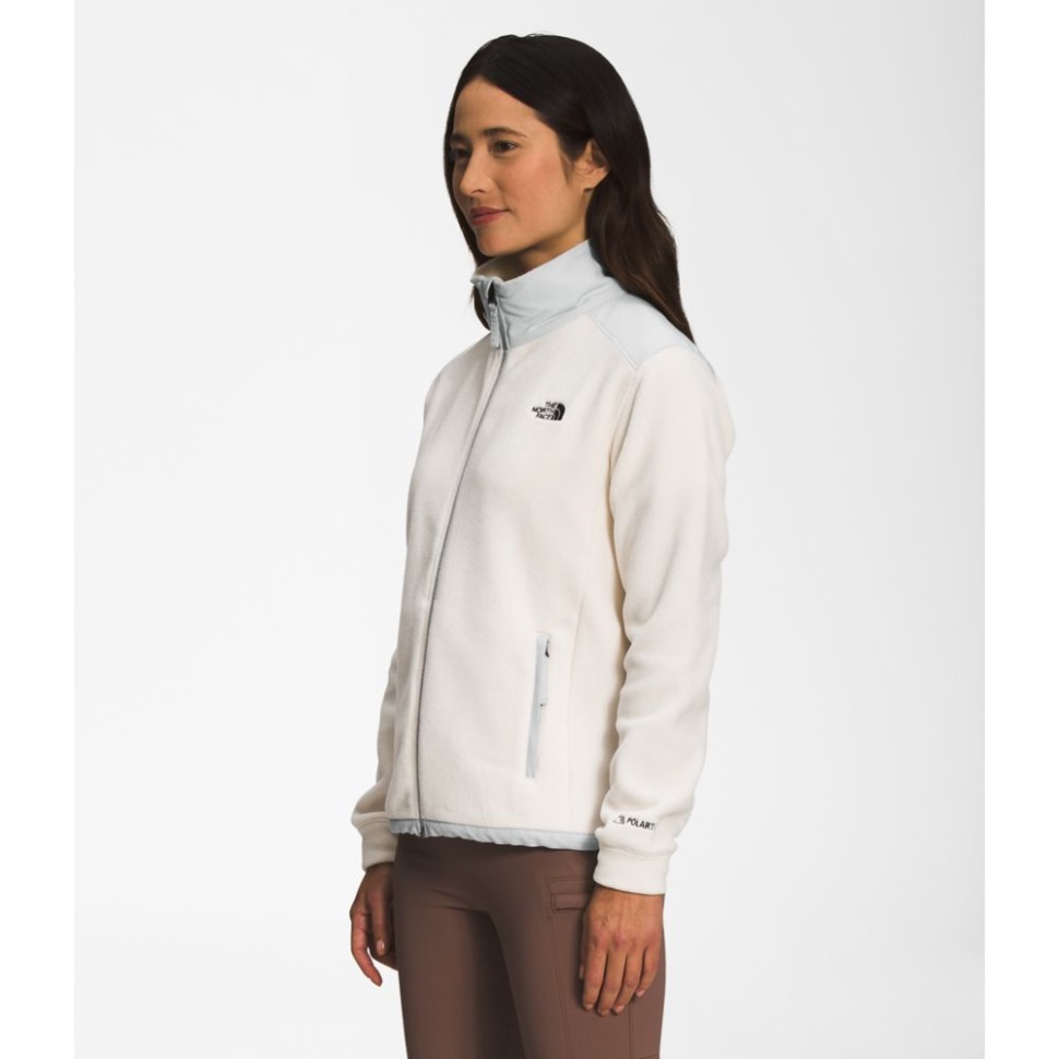 جاكيت نسائي من Alpine Polartec 200 بسحاب كامل أبيض الوجه الشمالي