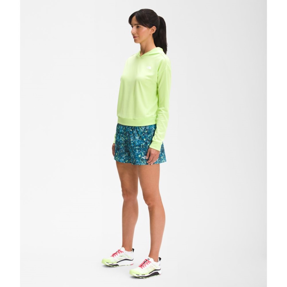 طبع المرأة شورت تجول بشمال الوجه الأزرق الأشنة