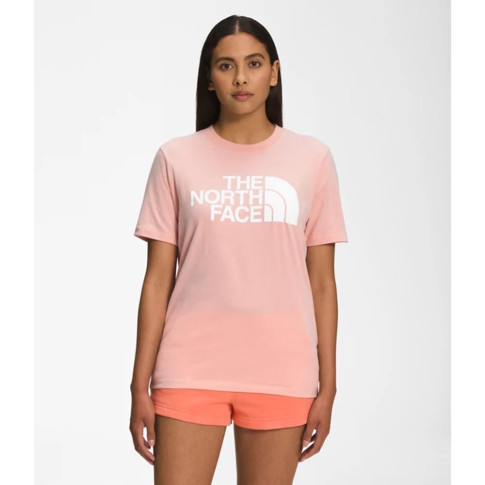 المرأة قصيرة الأكمام نصف قبة القطن المحملة الرمال الوردي الوجه الشمالي