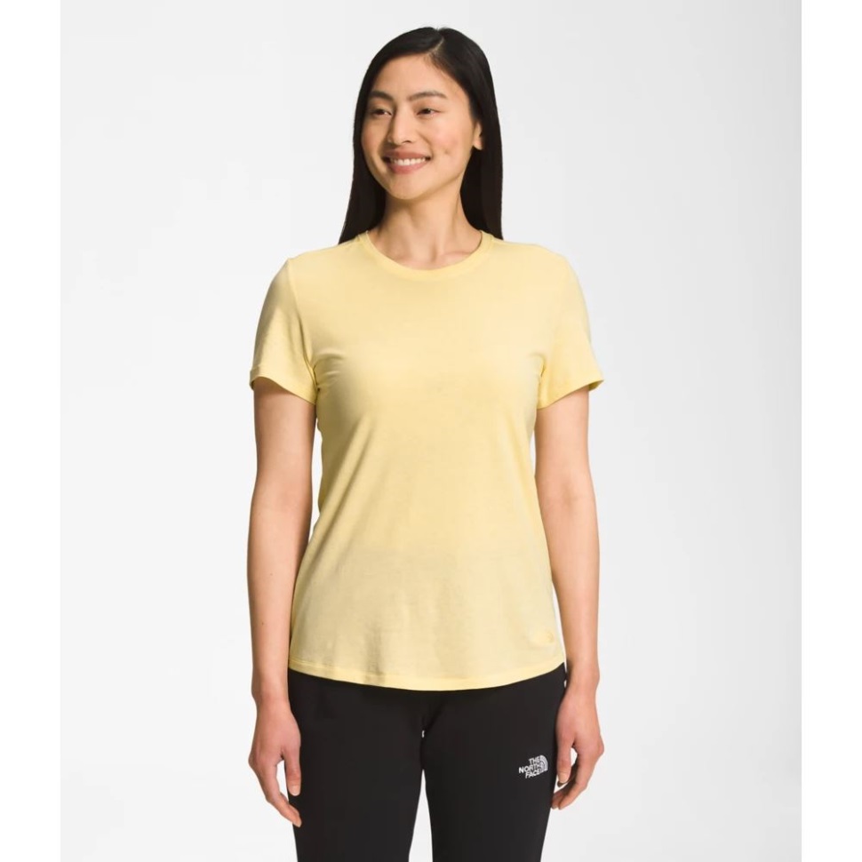 النساء التضاريس قصيرة الأكمام المحملة الوجه الشمالي الموز شاحب