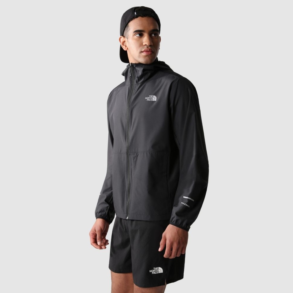 أسود الوجه الشمالي الرجال تشغيل سترة الرياح