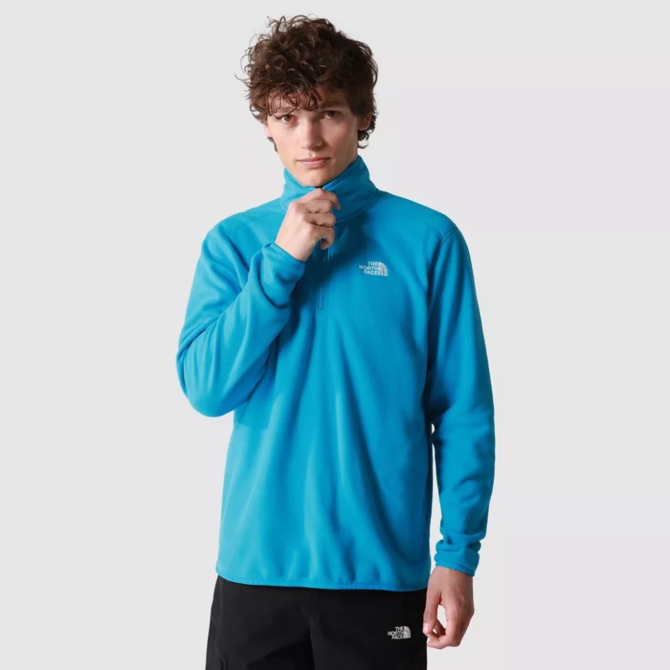 الرجال الأزرق 100 الجليدية 1/4 البريدي الصوف الوجه الشمالي