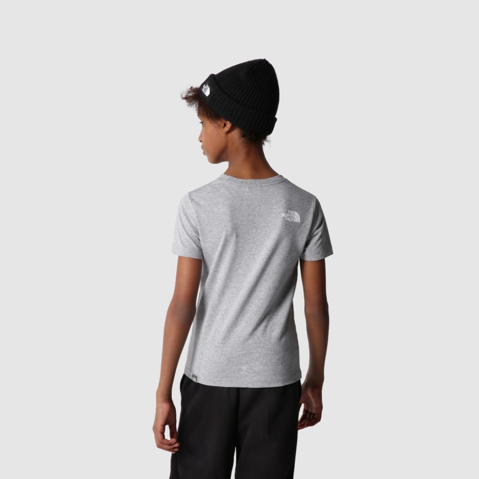 تيشيرت للأولاد برسومات بأكمام قصيرة رمادي وجه الشمال