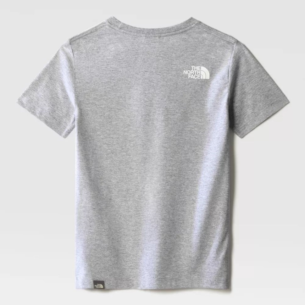 تيشيرت للأولاد برسومات بأكمام قصيرة رمادي وجه الشمال