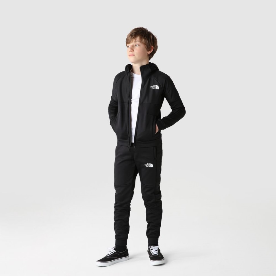 الأولاد يتدربون هودي بسحاب كامل أسود الوجه الشمالي