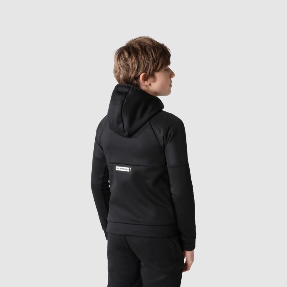 الأولاد يتدربون هودي بسحاب كامل أسود الوجه الشمالي