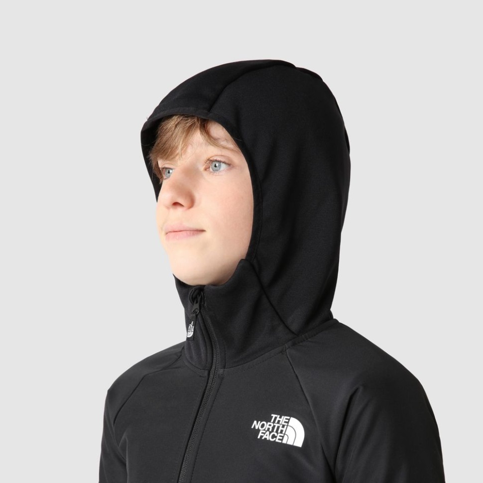 الأولاد يتدربون هودي بسحاب كامل أسود الوجه الشمالي