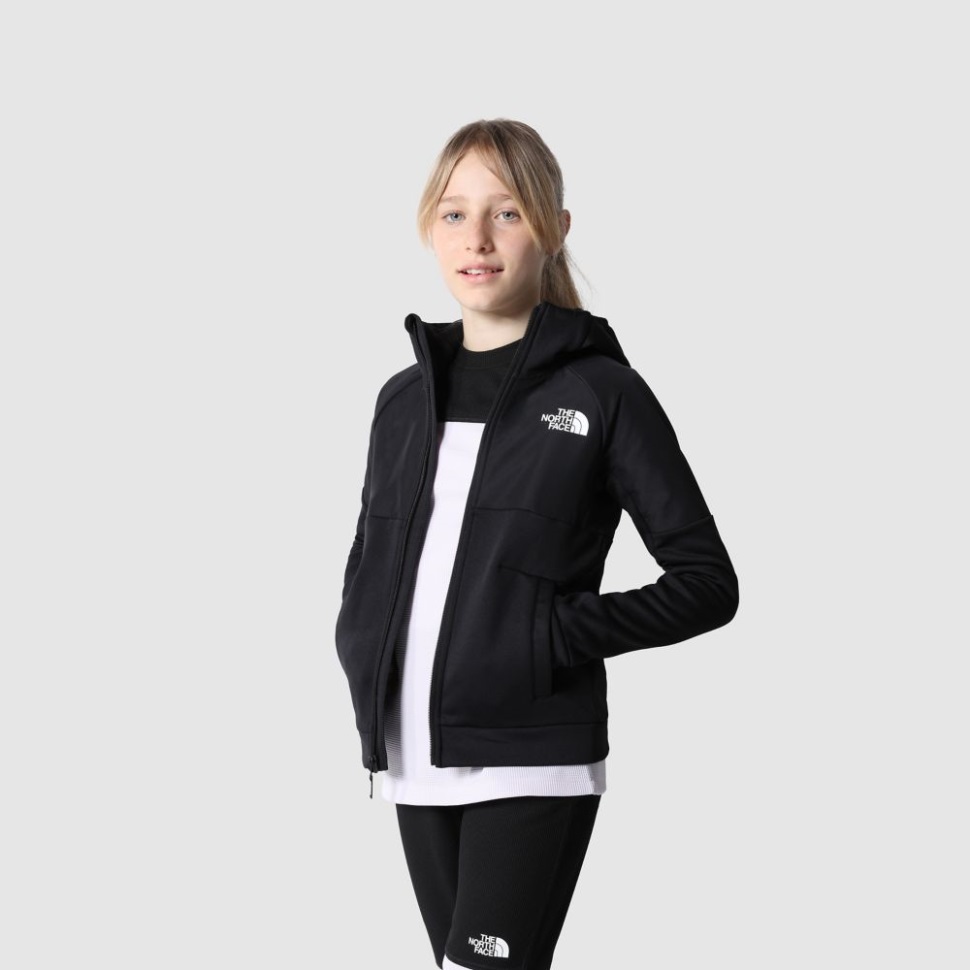 الأولاد يتدربون هودي بسحاب كامل أسود الوجه الشمالي