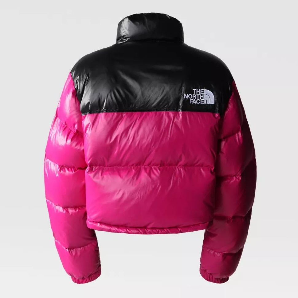 Fuschia الوردي المرأة Nuptse سترة قصيرة الوجه الشمالي