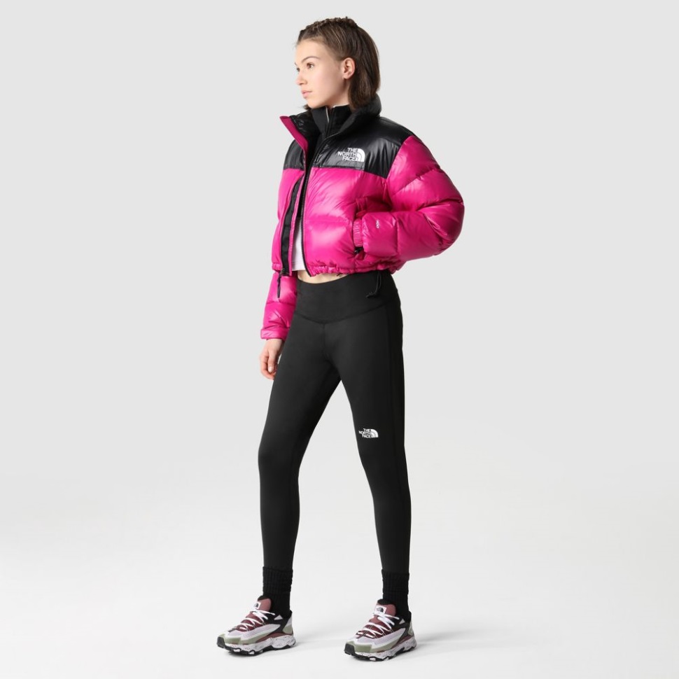 Fuschia الوردي المرأة Nuptse سترة قصيرة الوجه الشمالي