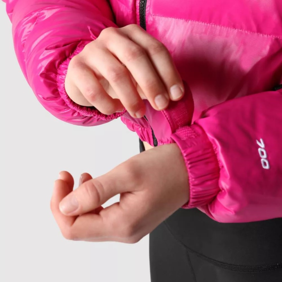 Fuschia الوردي المرأة Nuptse سترة قصيرة الوجه الشمالي